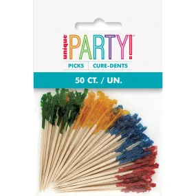 Frilled Food Picks - Multi Coloured