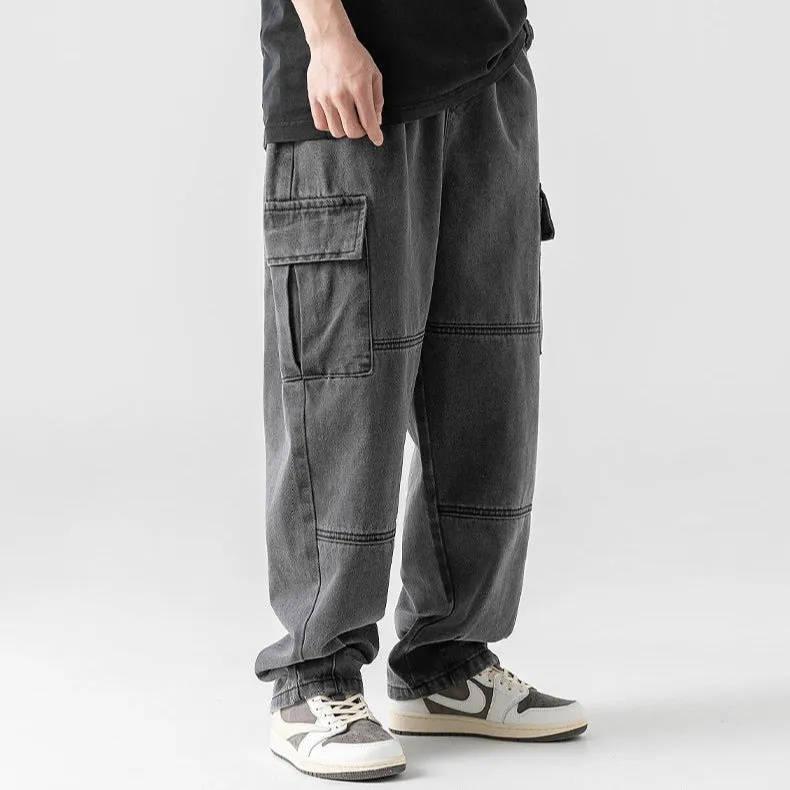GRAYSON™ - ELEGANT OVERSIZED DENIM CARGO TROUSERS