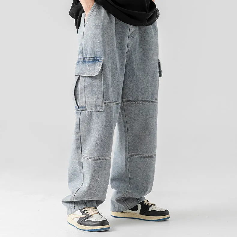GRAYSON™ - ELEGANT OVERSIZED DENIM CARGO TROUSERS