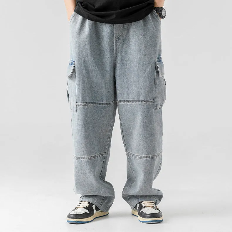 GRAYSON™ - ELEGANT OVERSIZED DENIM CARGO TROUSERS