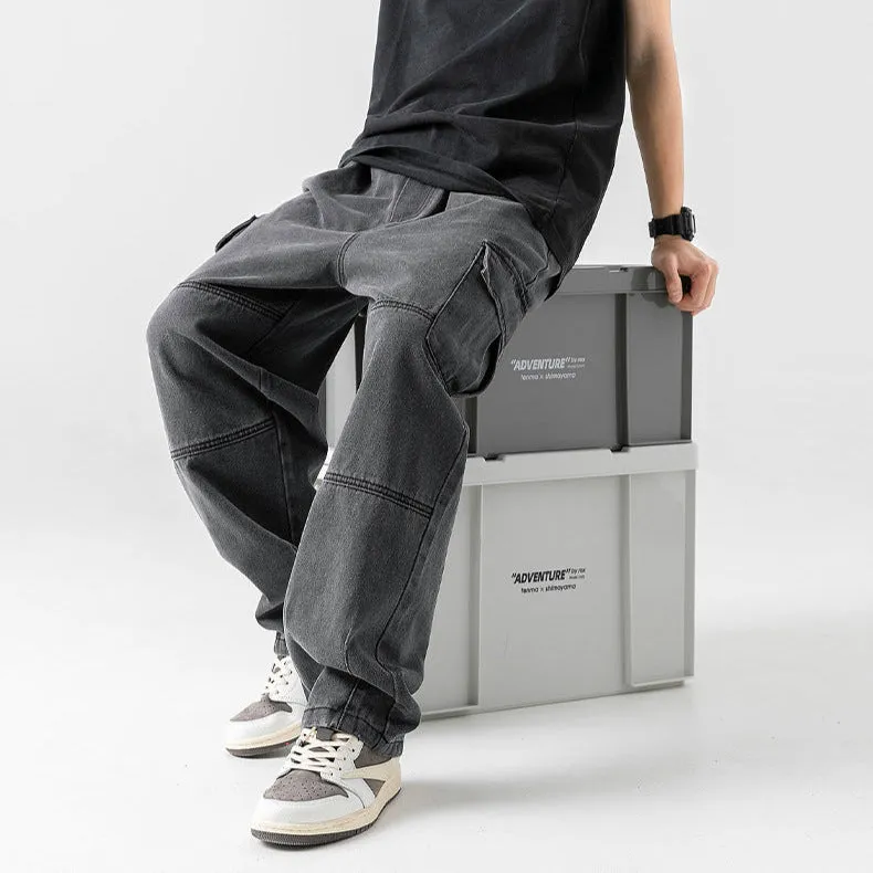 GRAYSON™ - ELEGANT OVERSIZED DENIM CARGO TROUSERS