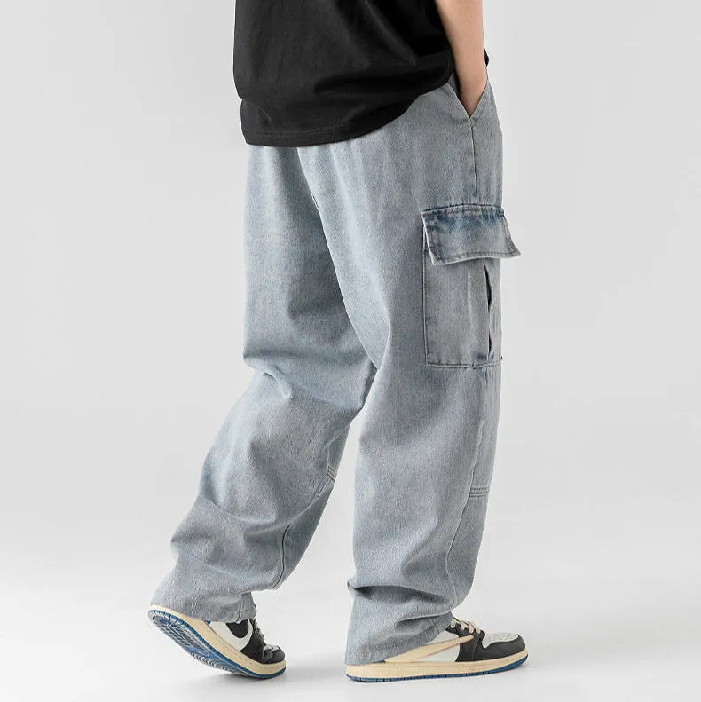 GRAYSON™ - ELEGANT OVERSIZED DENIM CARGO TROUSERS