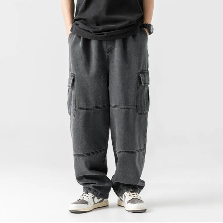 GRAYSON™ - ELEGANT OVERSIZED DENIM CARGO TROUSERS