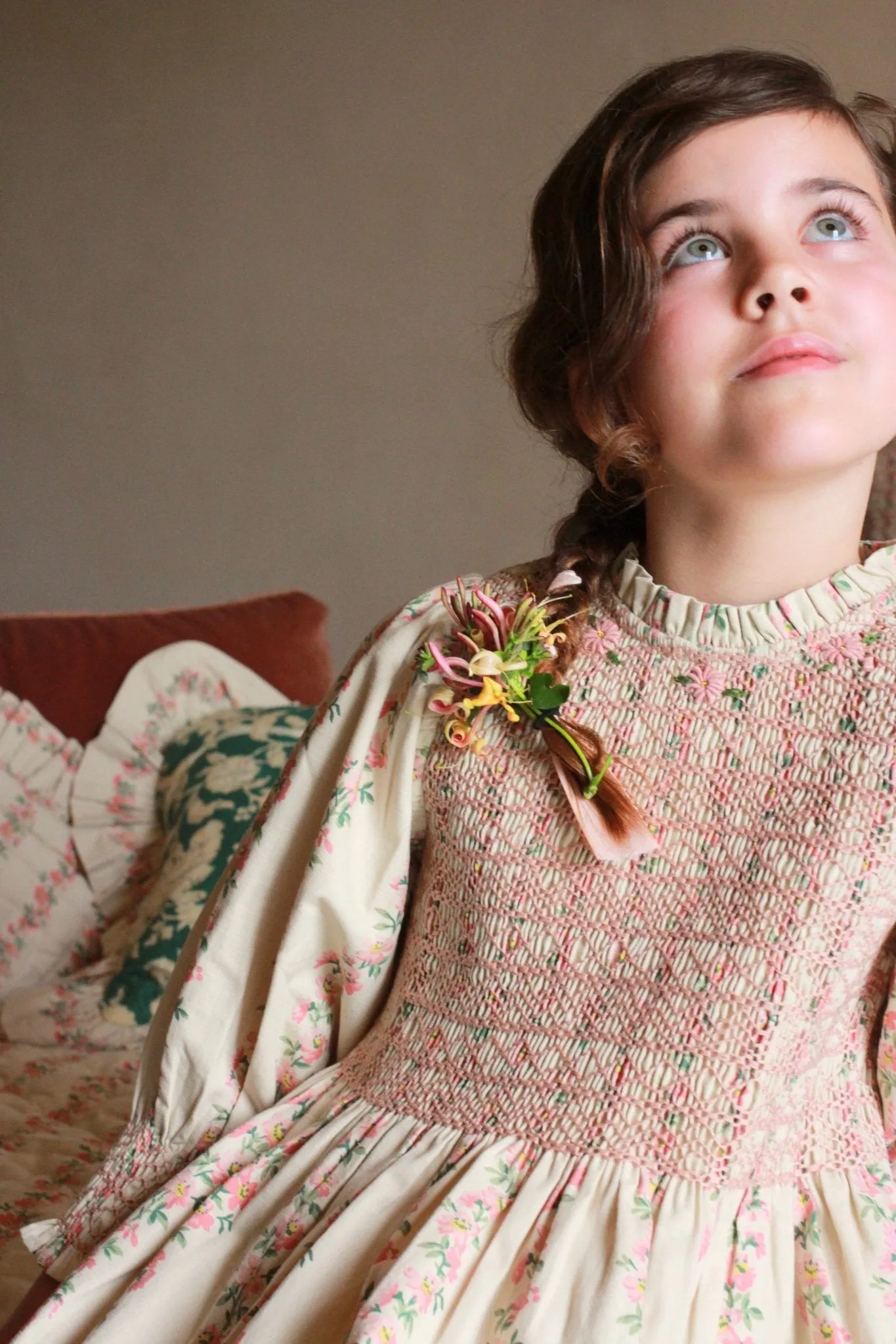 Handsmock Dress in Farandole Flowers by Bonjour