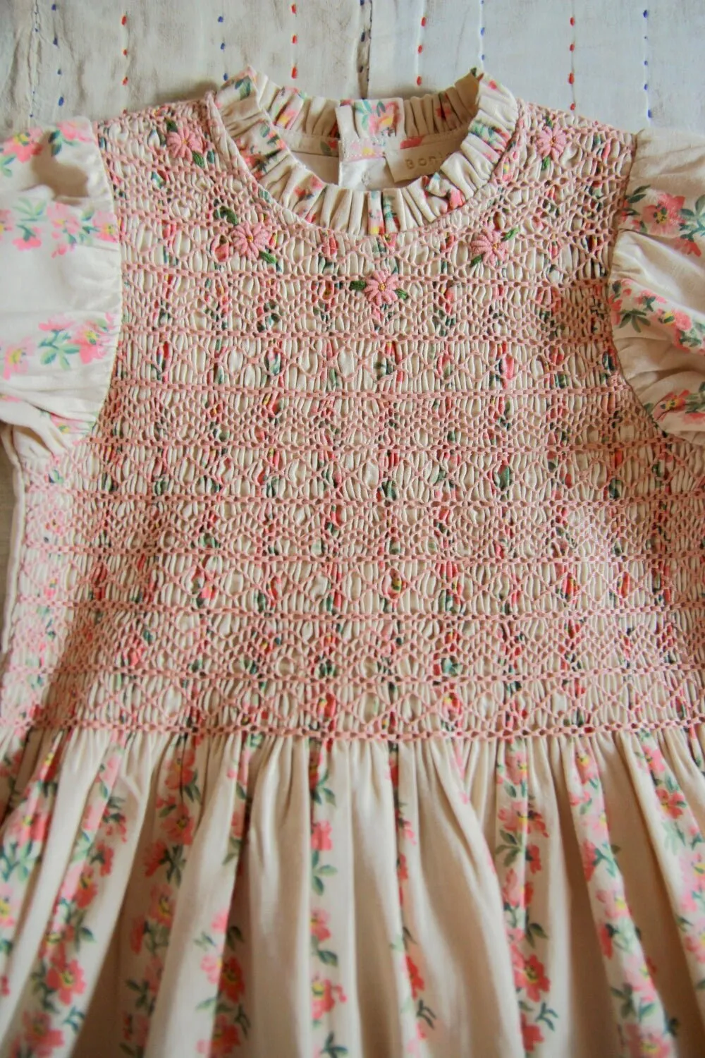 Handsmock Dress in Farandole Flowers by Bonjour