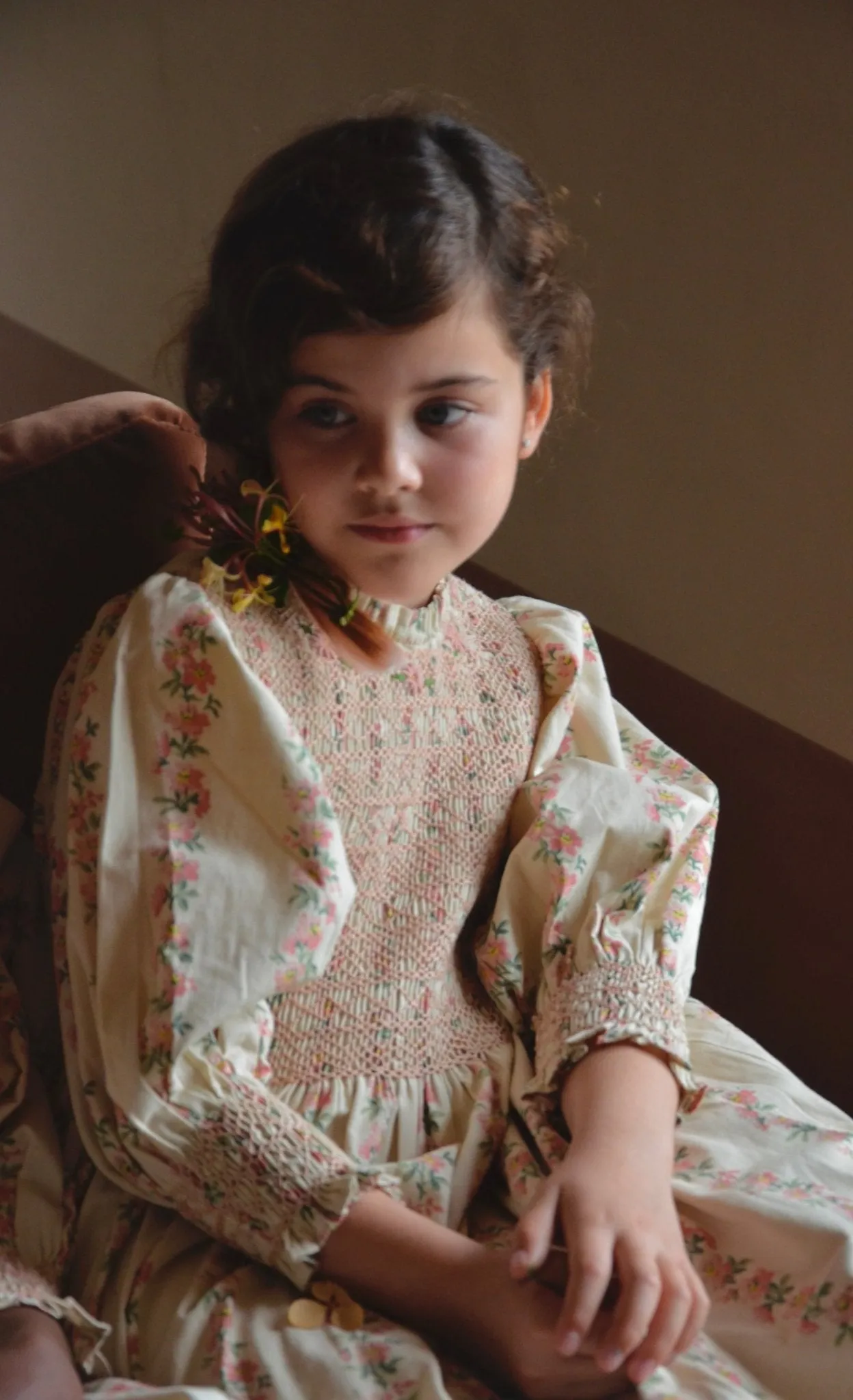 Handsmock Dress in Farandole Flowers by Bonjour