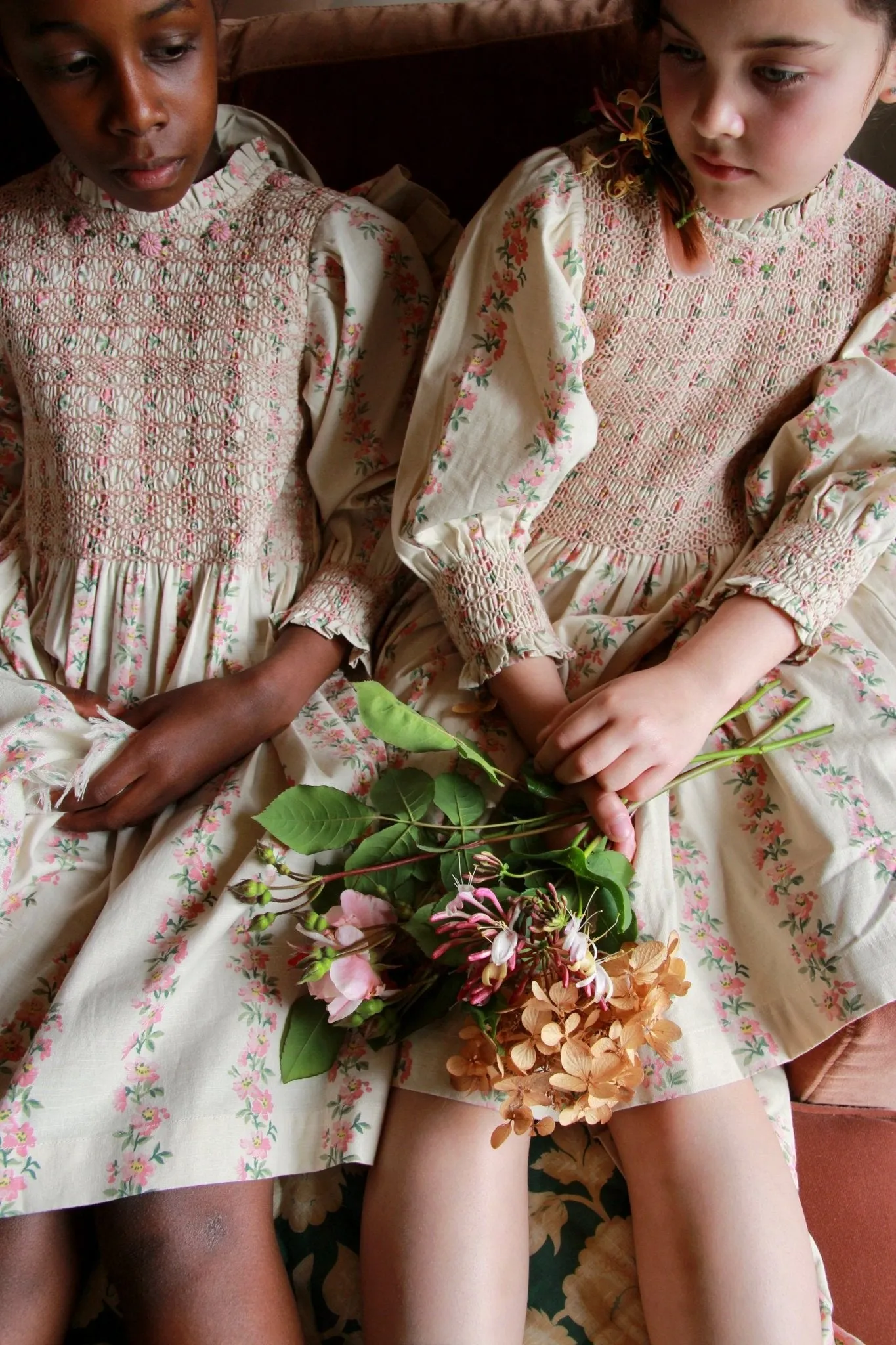Handsmock Dress in Farandole Flowers by Bonjour