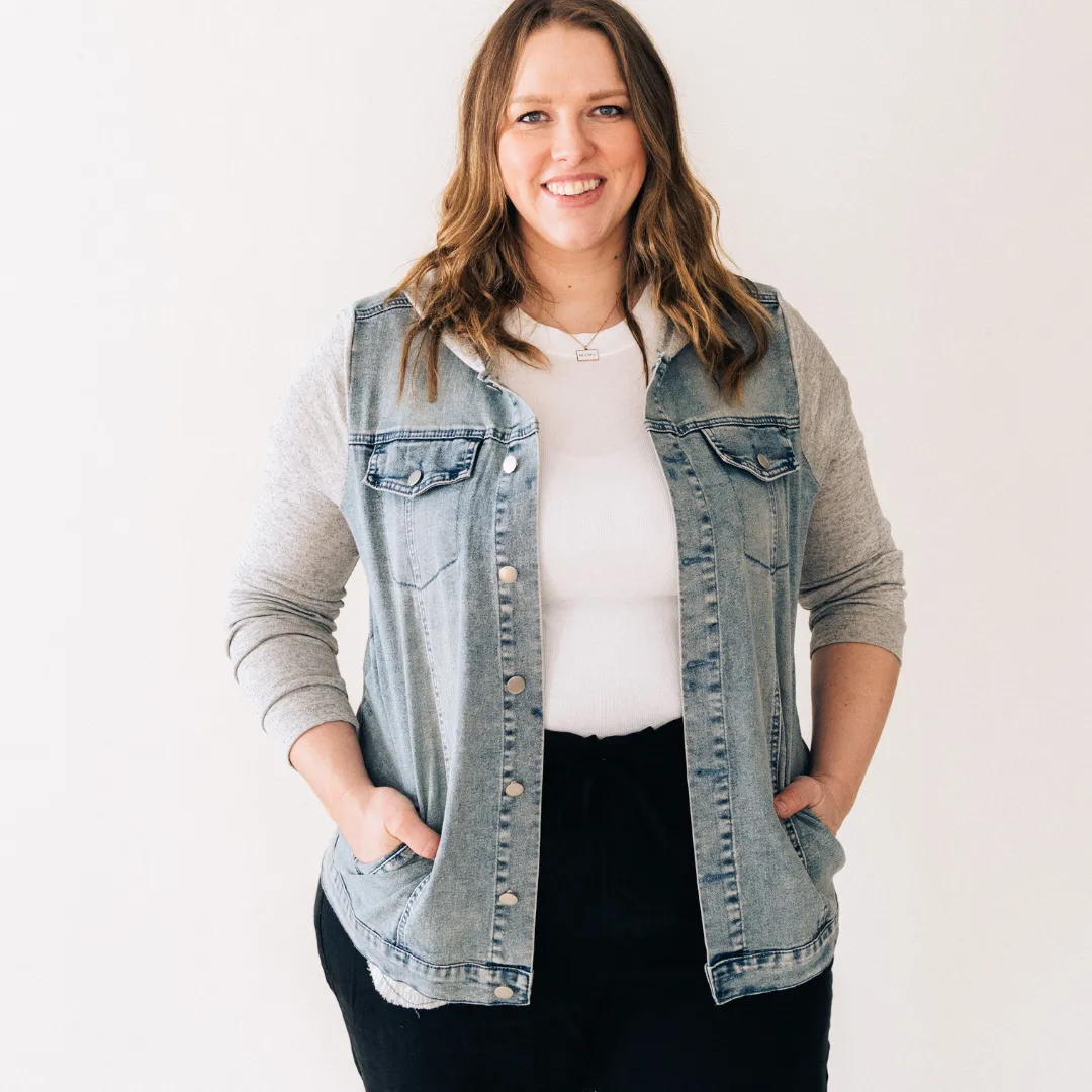 Hooded Denim Jacket- Mom & Son