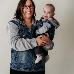 Hooded Denim Jacket- Mom & Son