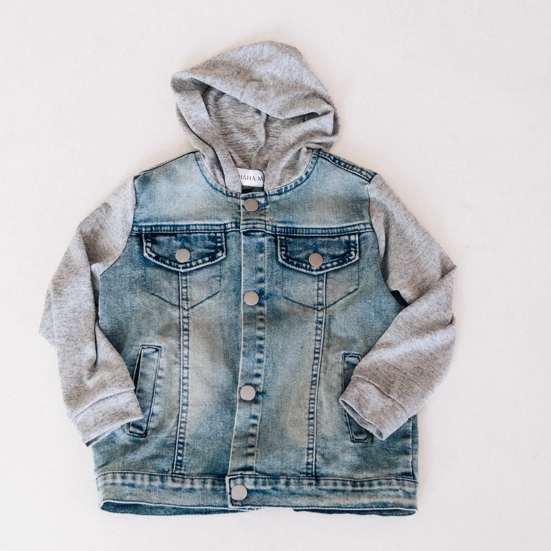 Hooded Denim Jacket- Mom & Son