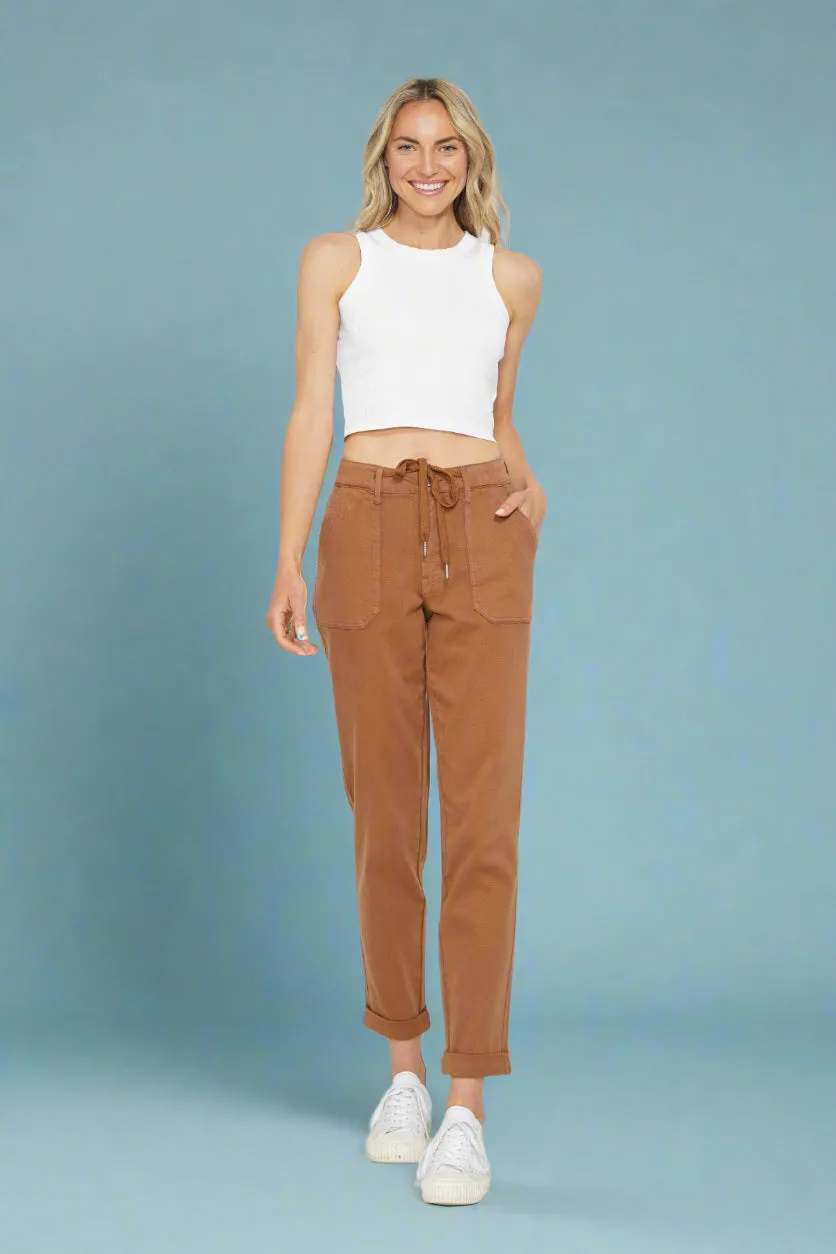 HW Garment Dyed Cuffed Jogger Brown JB108