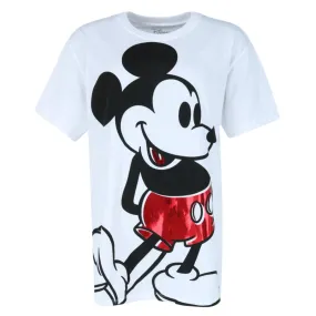 Jerry Leigh Women's Plus Size Disney Metallic Mickey Short Sleeve T-Shirt