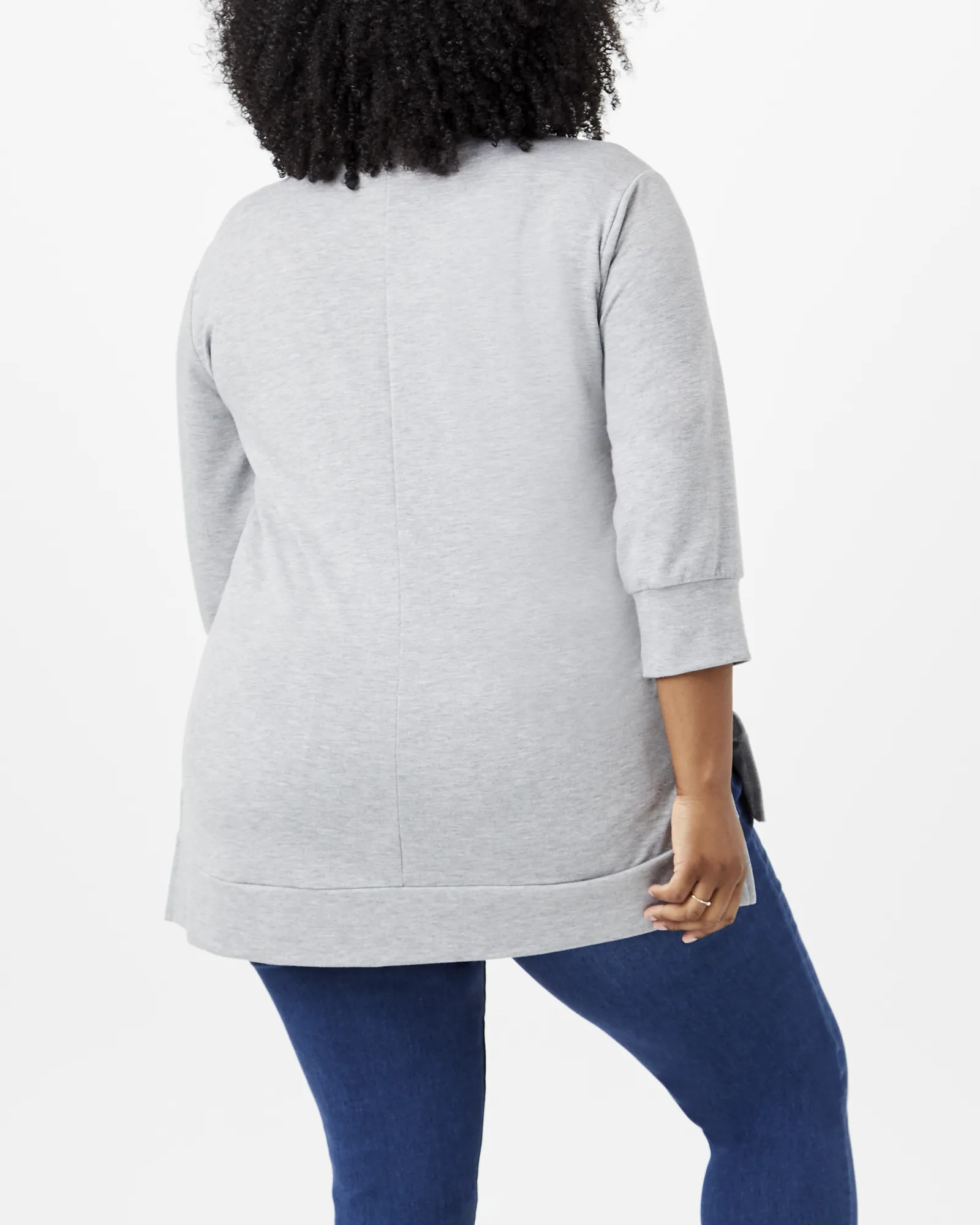 Kamari Three-Quarter Sleeve Tunic | Light Grey