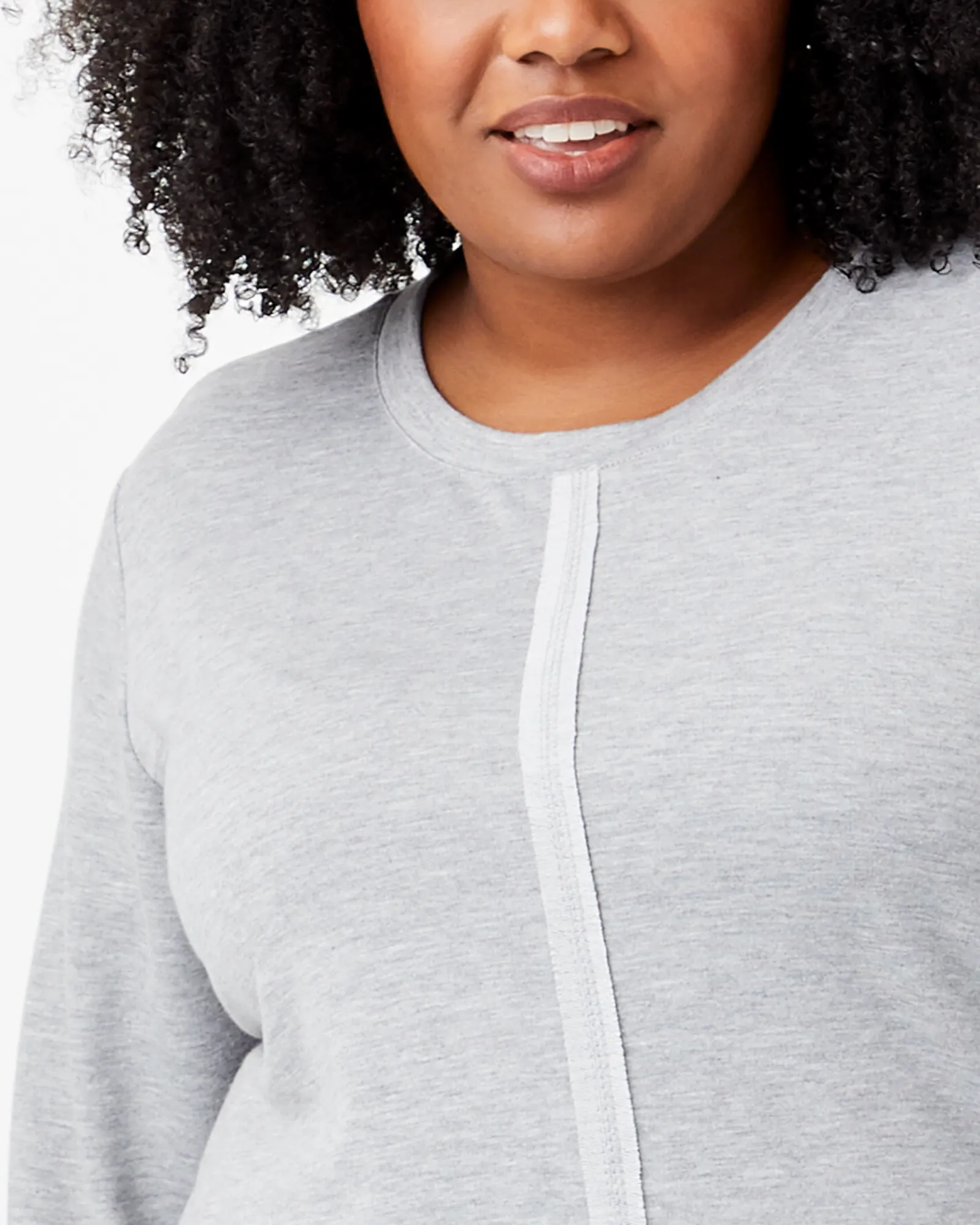 Kamari Three-Quarter Sleeve Tunic | Light Grey
