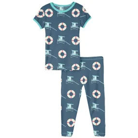 Kickee Pants Print Short Sleeve Pajama Set - Deep Sea Lifeguard
