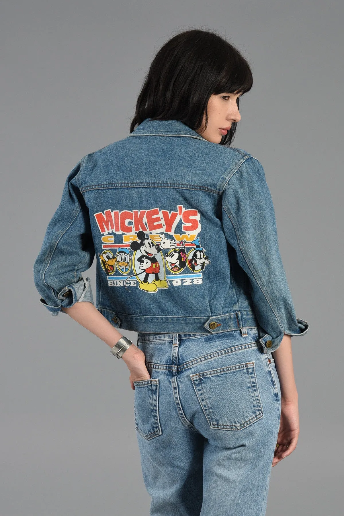 Mickey Mouse Cropped Denim Jacket