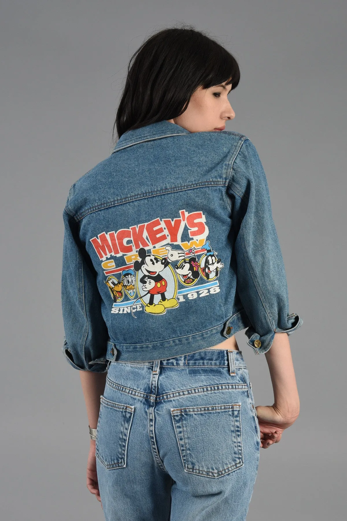 Mickey Mouse Cropped Denim Jacket