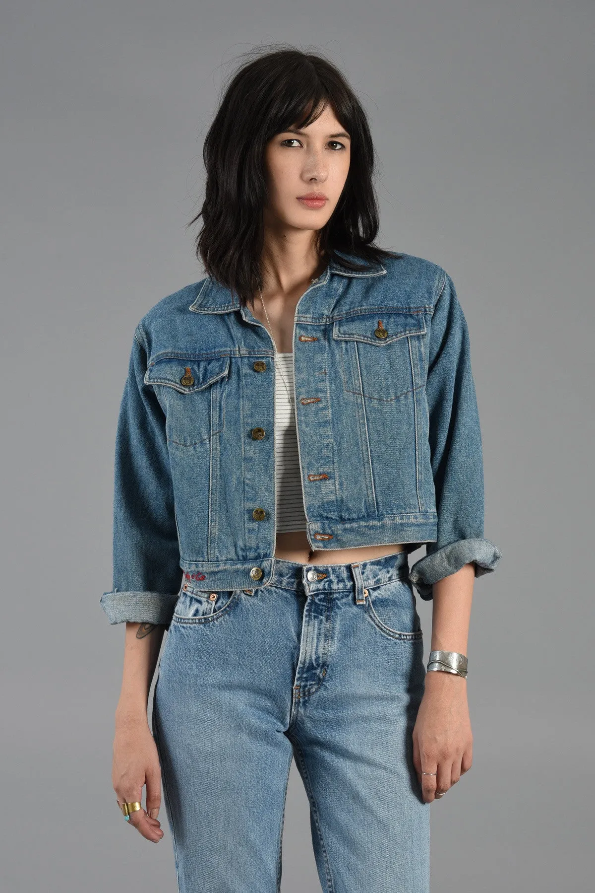 Mickey Mouse Cropped Denim Jacket