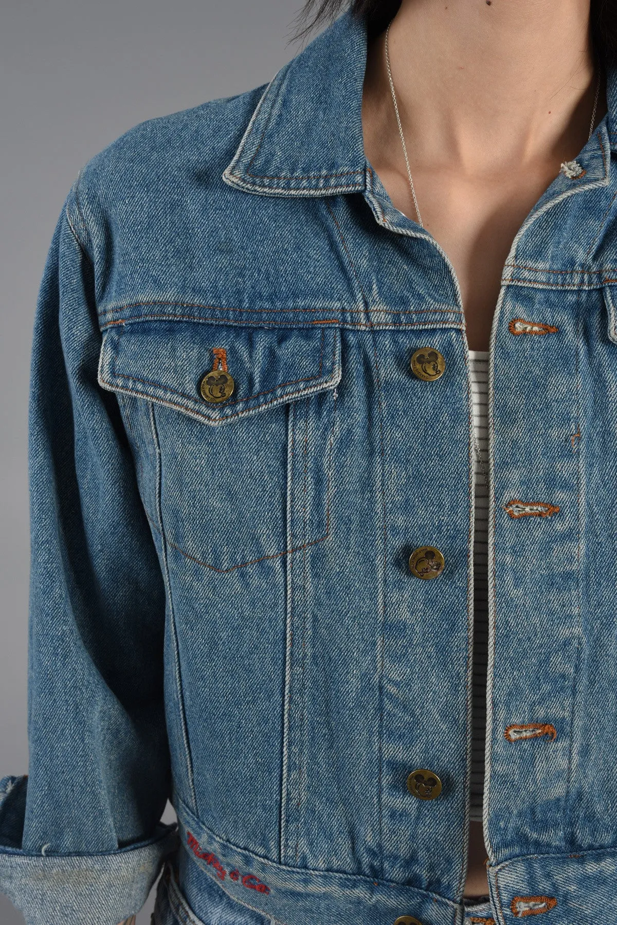 Mickey Mouse Cropped Denim Jacket