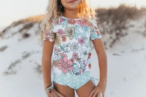 Mint Sea Rash Guard Swimsuit