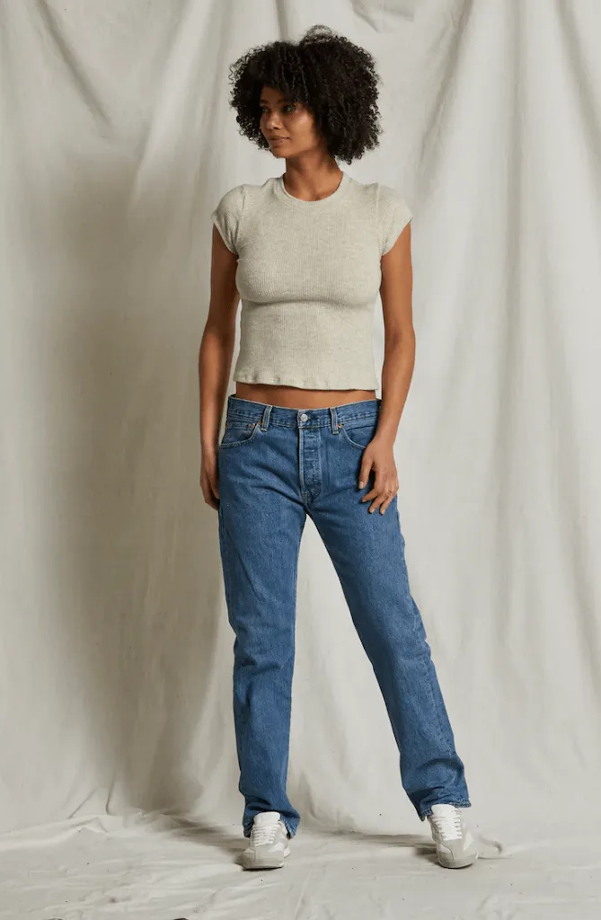 Monica Baby Tee Heather Oatmeal