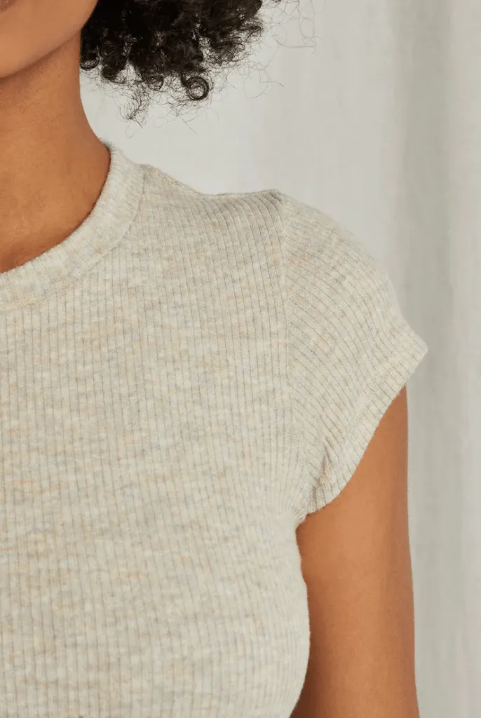 Monica Baby Tee Heather Oatmeal
