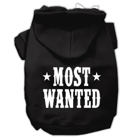 Most Wanted Screen Print Pet Hoodies Black Size Sm (10)