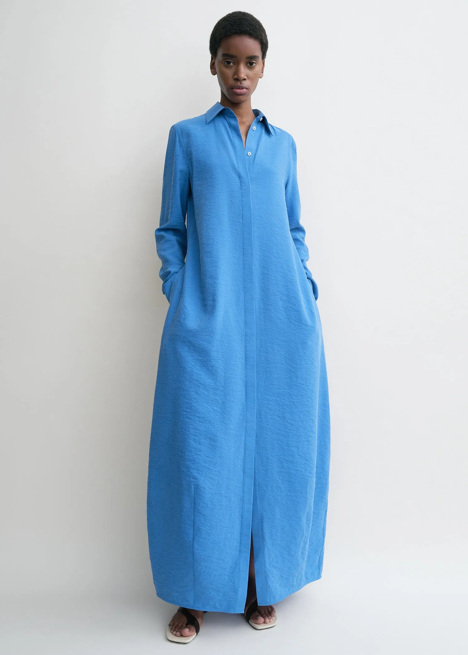 Parachute shirtdress cobalt petite