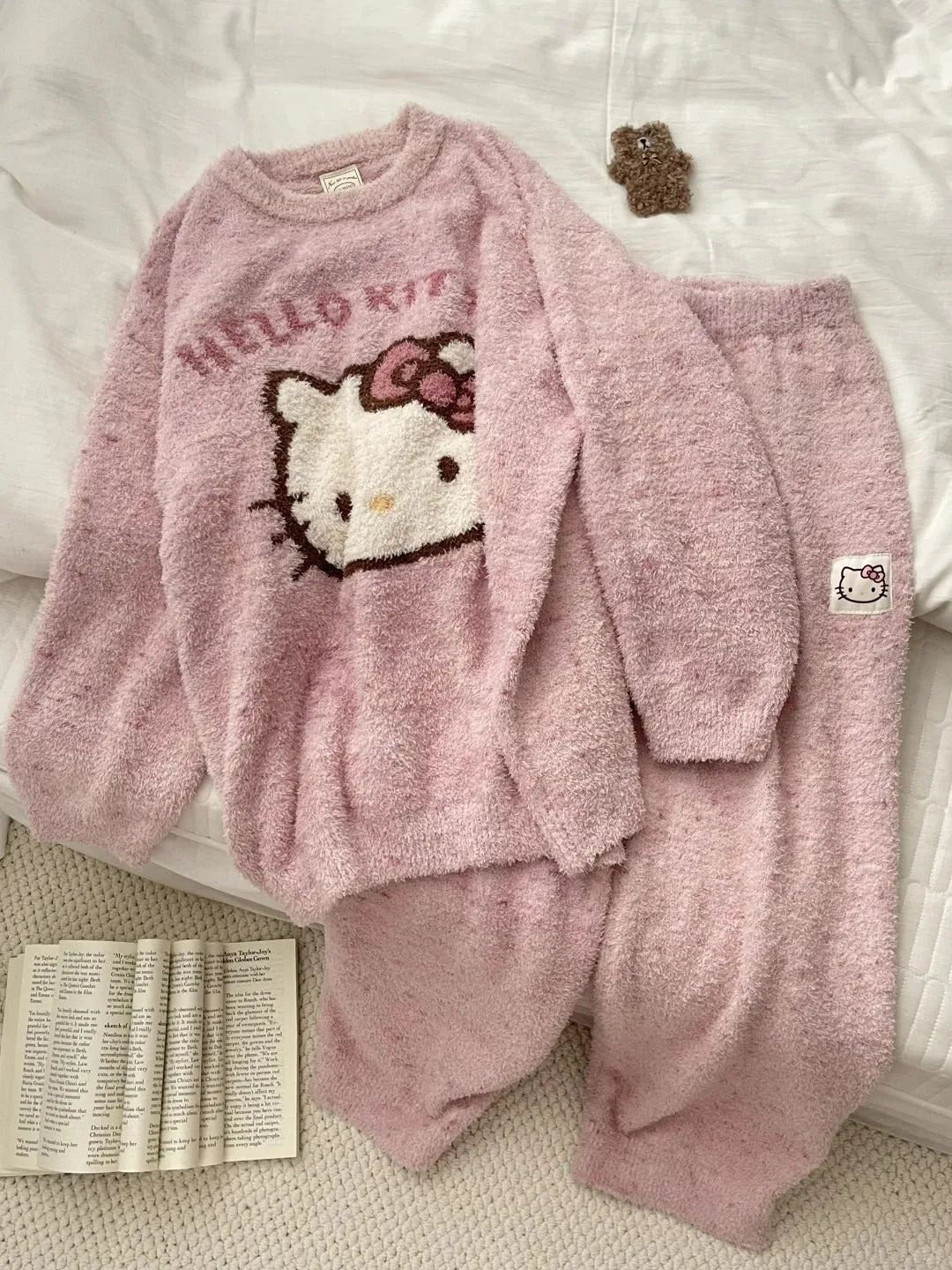 Pink Soft Kitty Fuzzy Pajama Set SK559