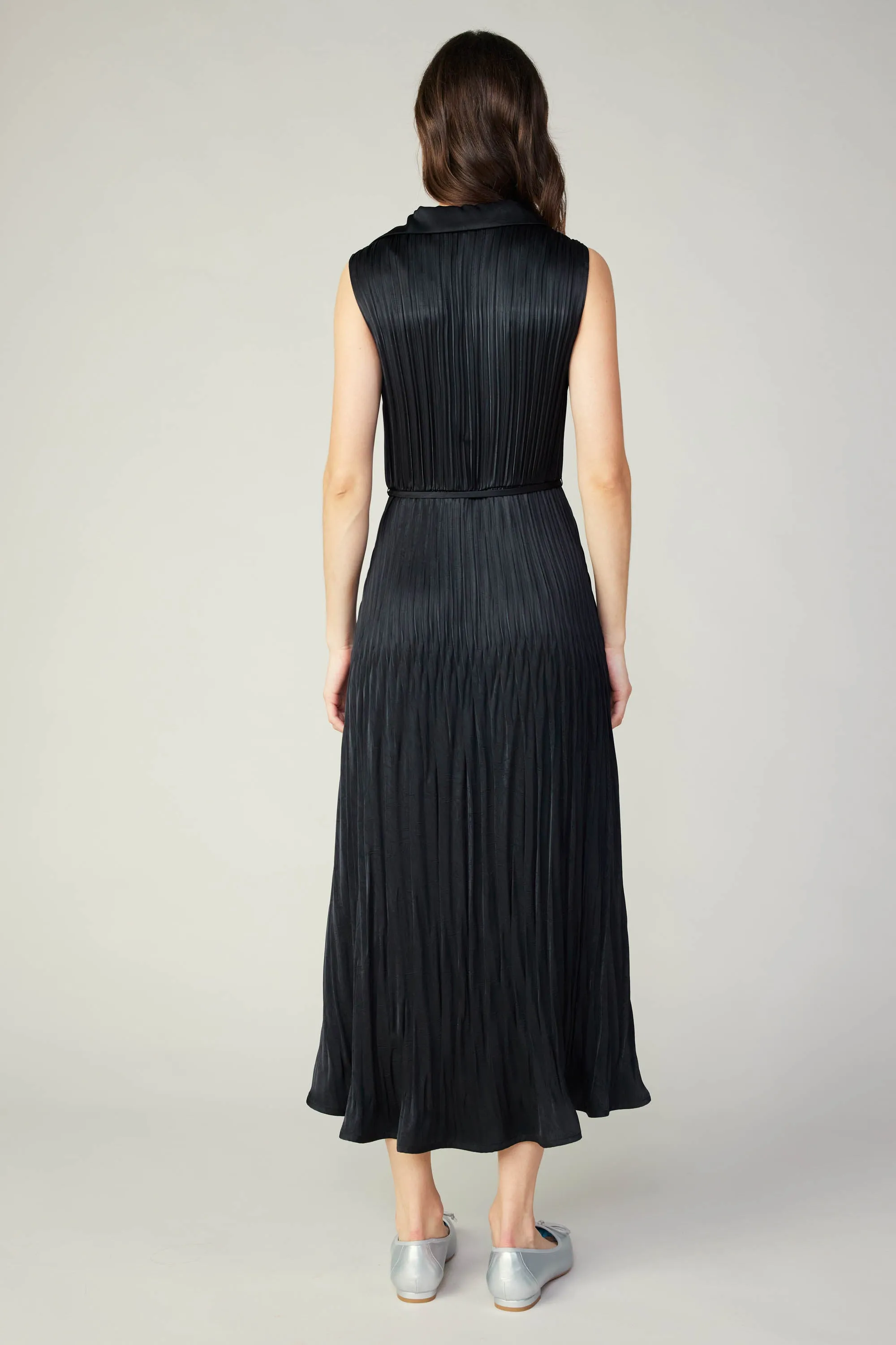Plisse Buttondown Dress