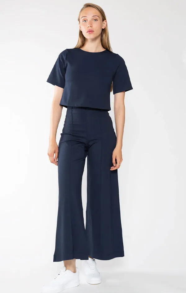 Ponte Knit Short Sleeve Top