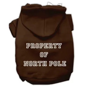 Property of North Pole Screen Print Pet Hoodies Brown Size M (12)