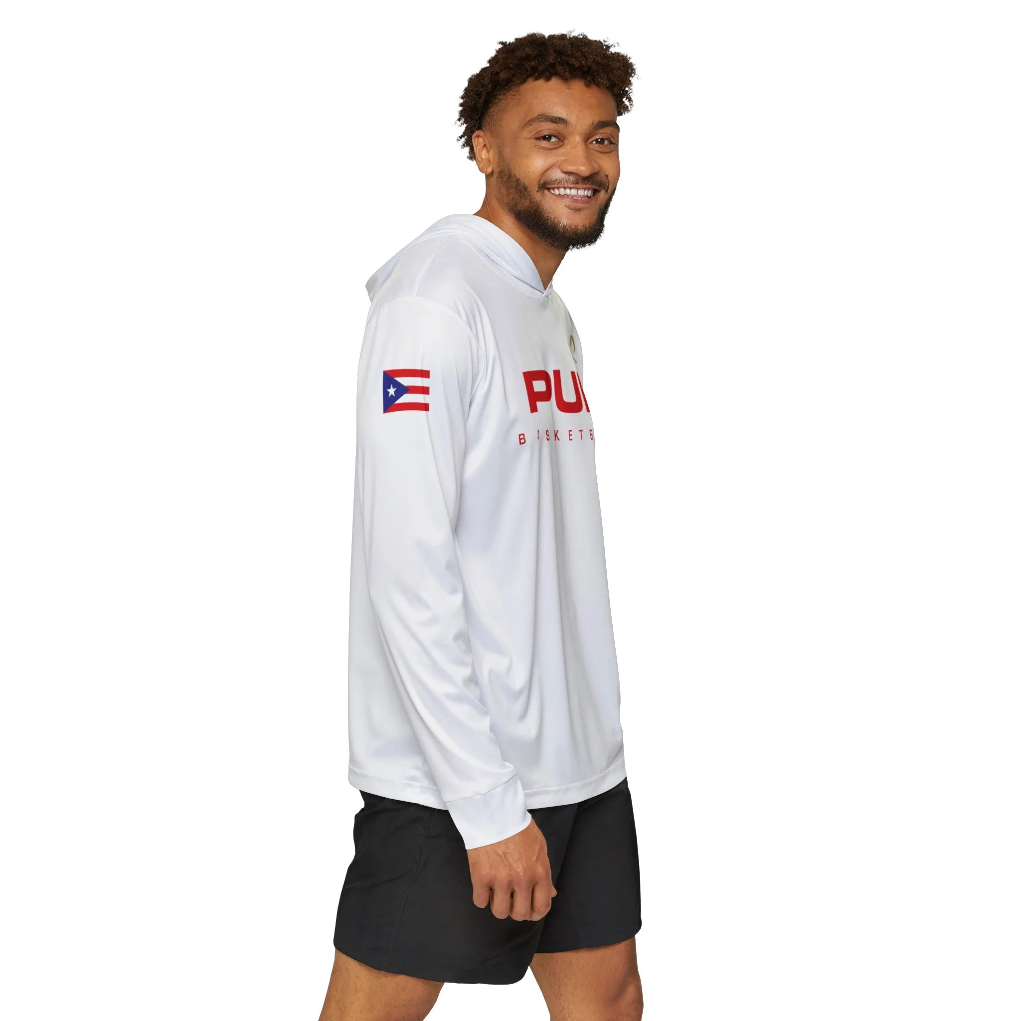 PUR Basketball White / Red Paris 2024 Men's Sports Warmup Hoodie