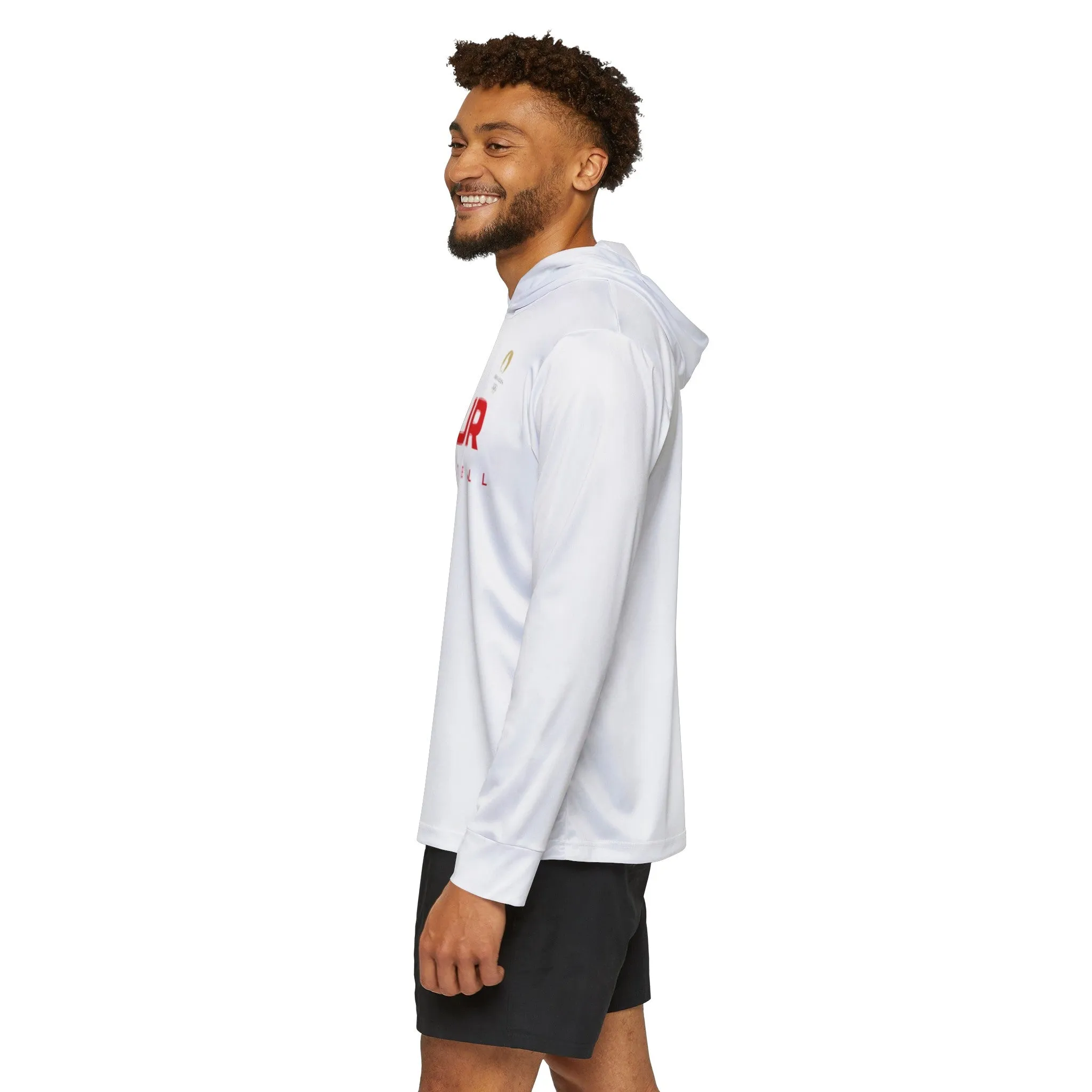 PUR Basketball White / Red Paris 2024 Men's Sports Warmup Hoodie