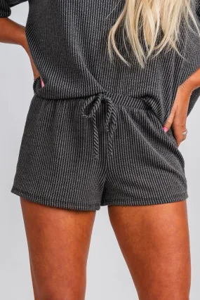 Ribbed shorts charcoal