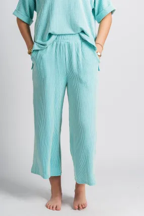 Ribbed wide leg pants mint