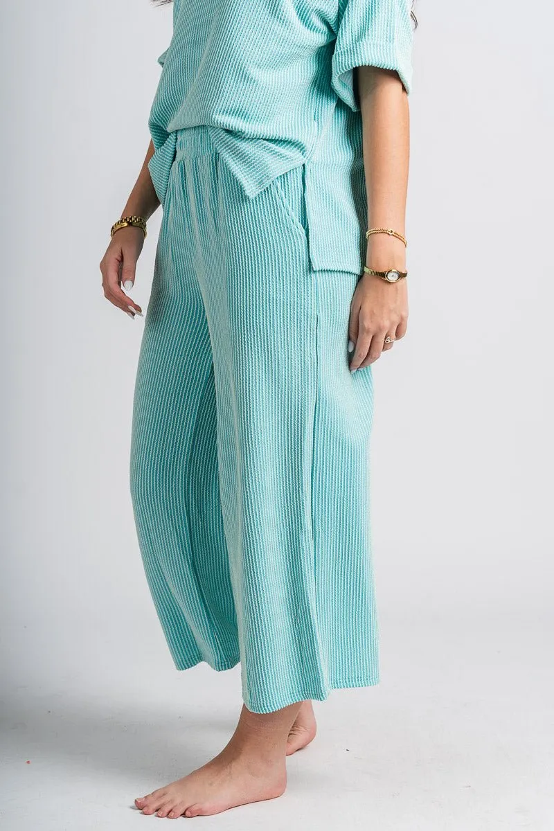 Ribbed wide leg pants mint