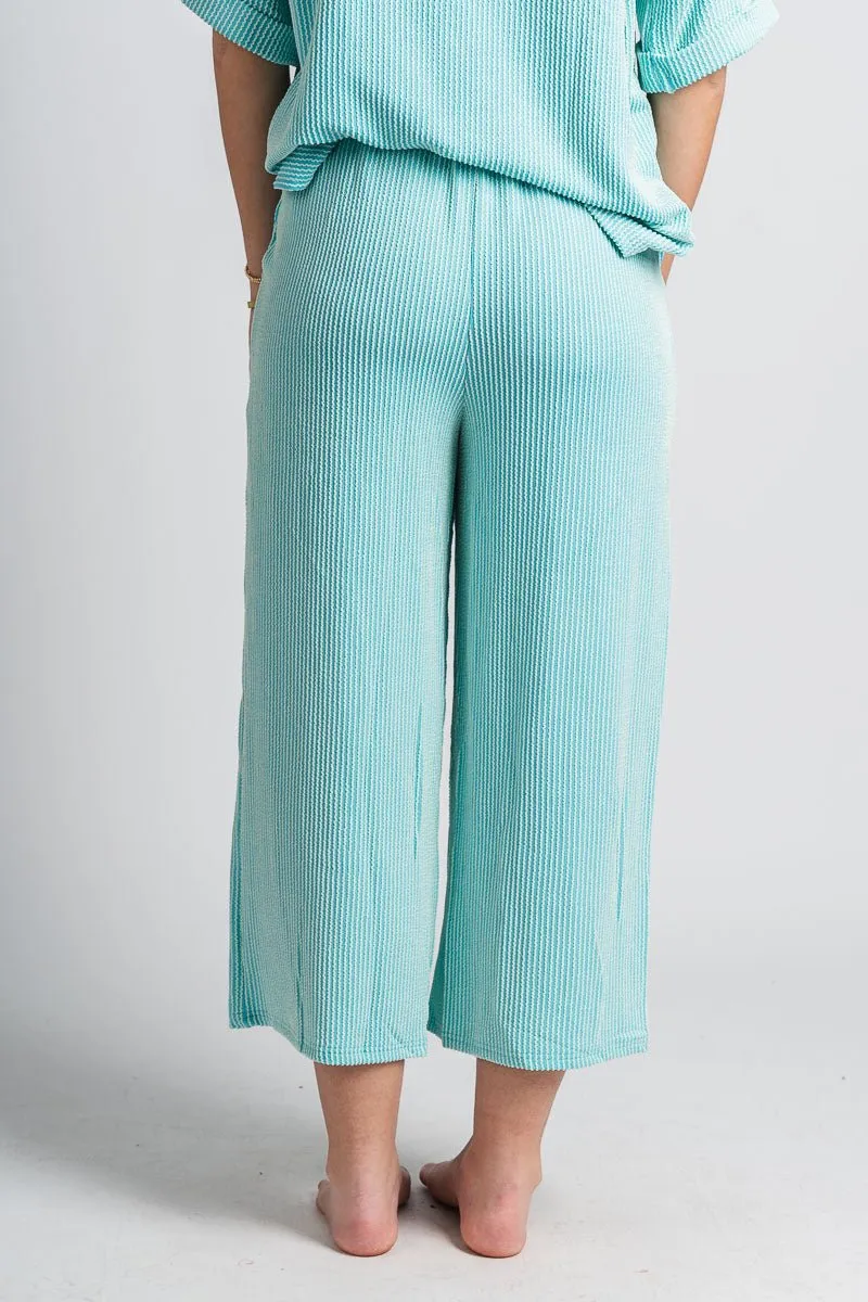 Ribbed wide leg pants mint