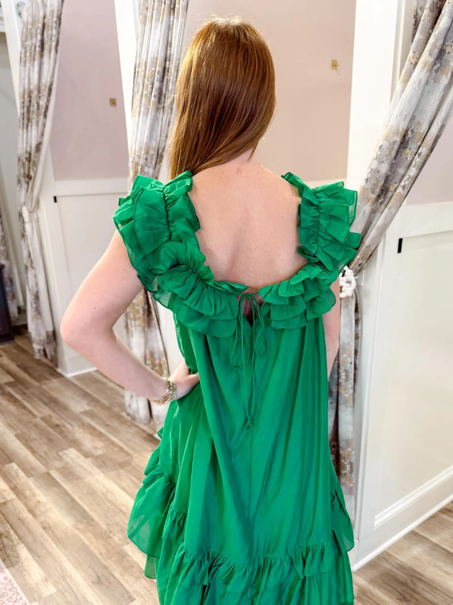 Ruffled Sleeveless Midi Dress