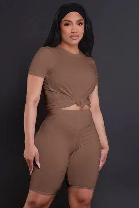 Self Made Short Sleeve Biker Set - Mocha