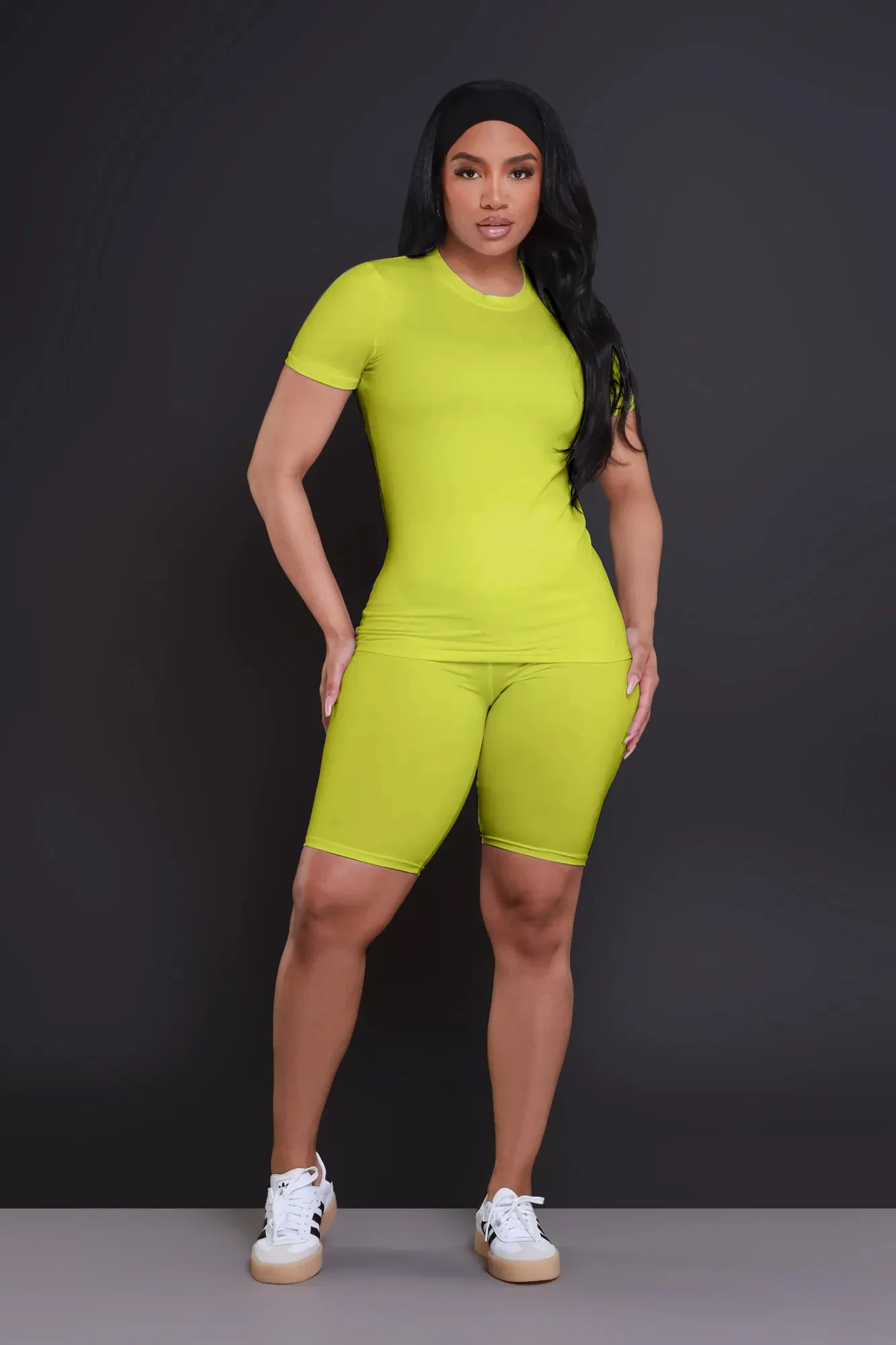 Self Made Short Sleeve Biker Set - Yellow