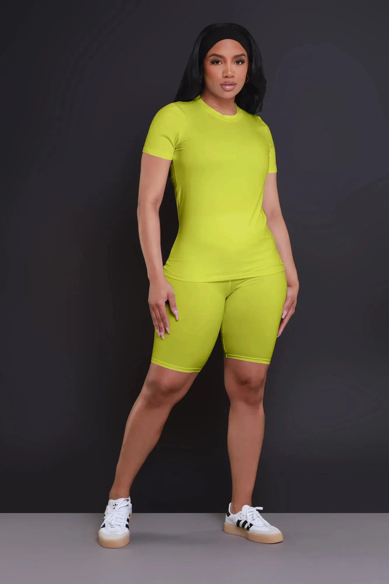 Self Made Short Sleeve Biker Set - Yellow