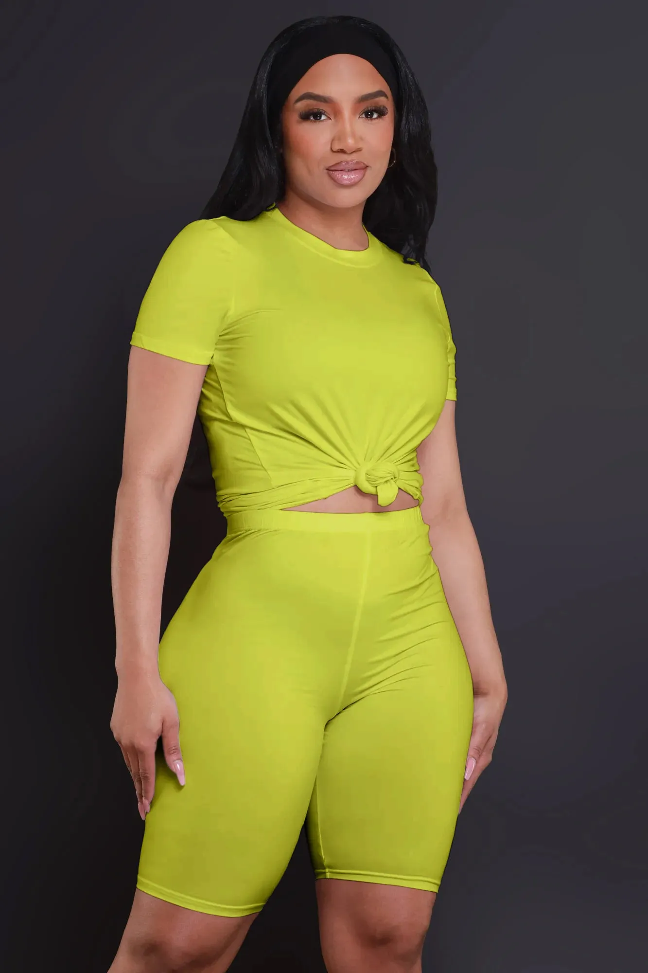 Self Made Short Sleeve Biker Set - Yellow