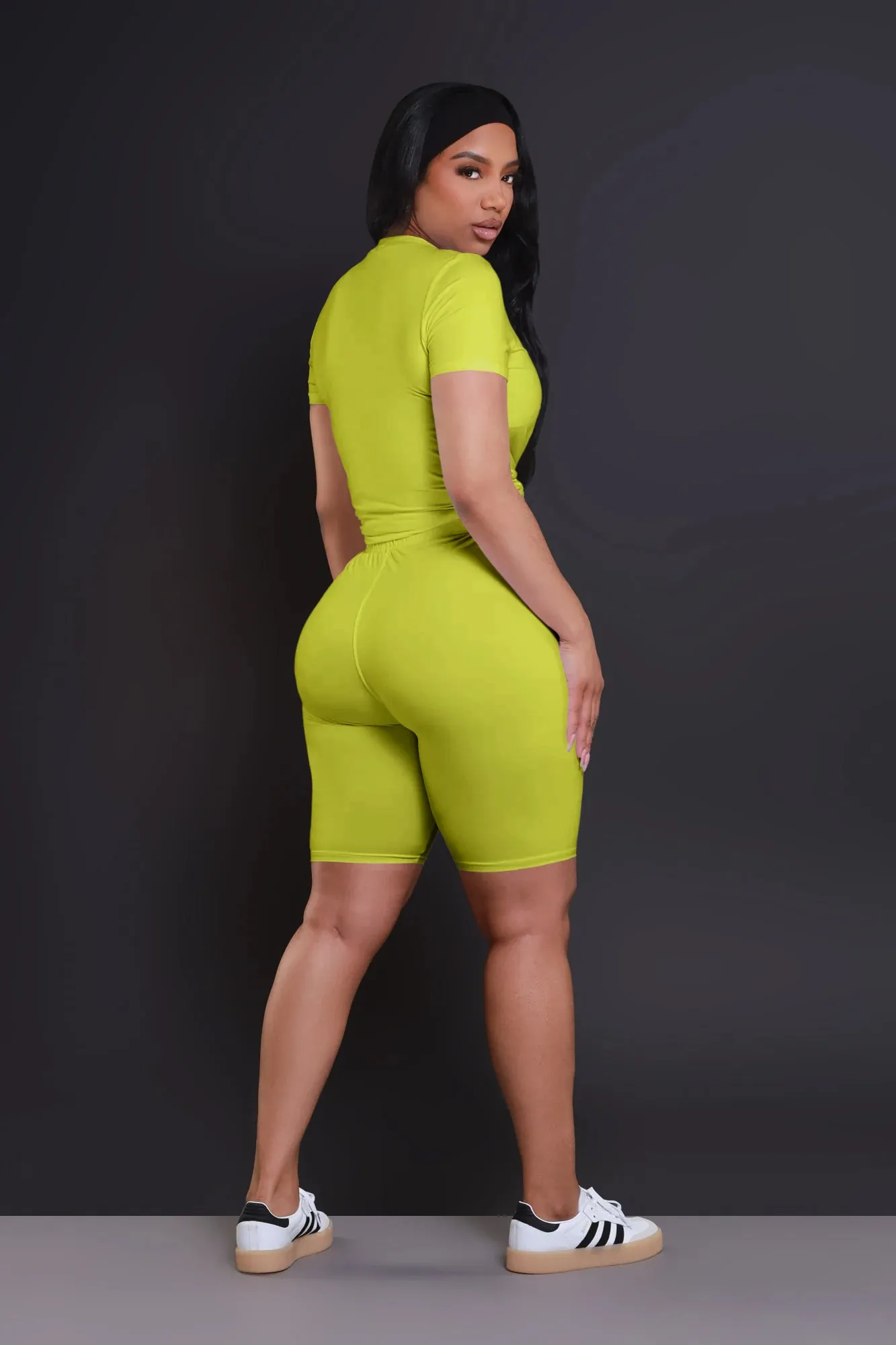 Self Made Short Sleeve Biker Set - Yellow