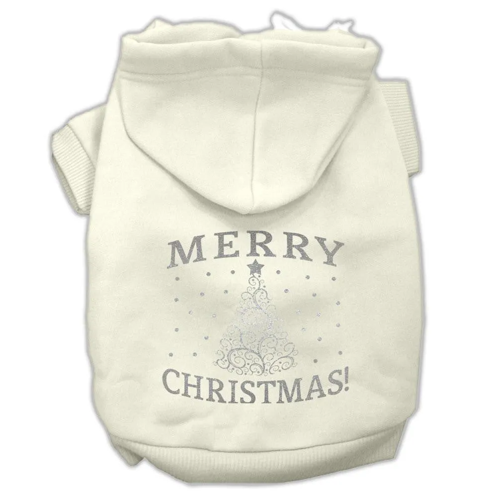 Shimmer Christmas Tree Pet Hoodies Cream Size XXL (18)