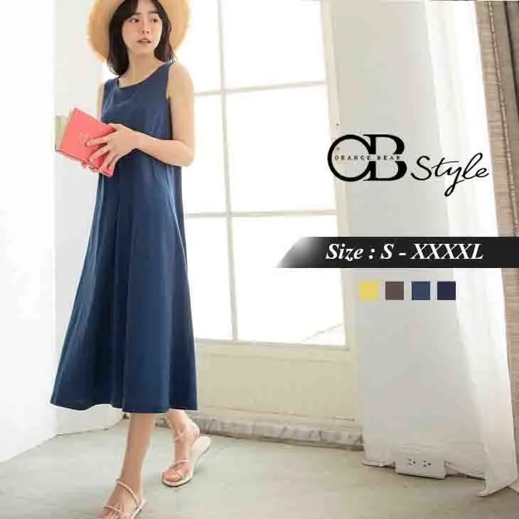 SLEEVELESS A LINE SHIRT DRESS