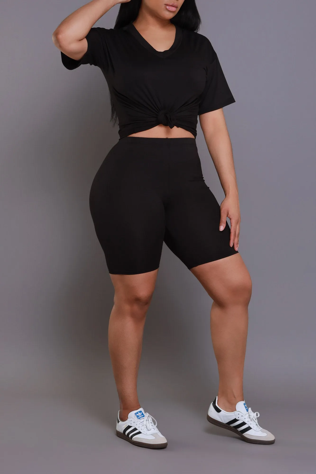 Smash Hit V-Neck Biker Set - Black