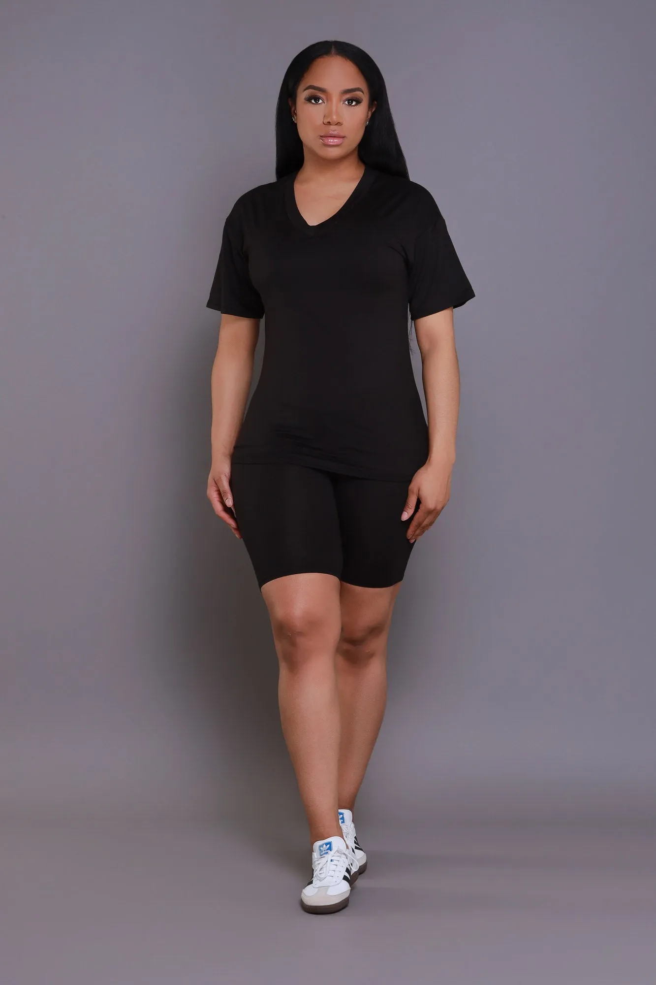 Smash Hit V-Neck Biker Set - Black
