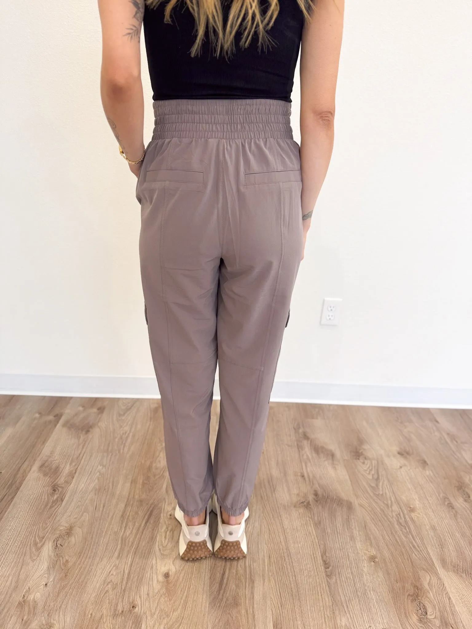 Spanx Cargo Jogger Pants in Smoke