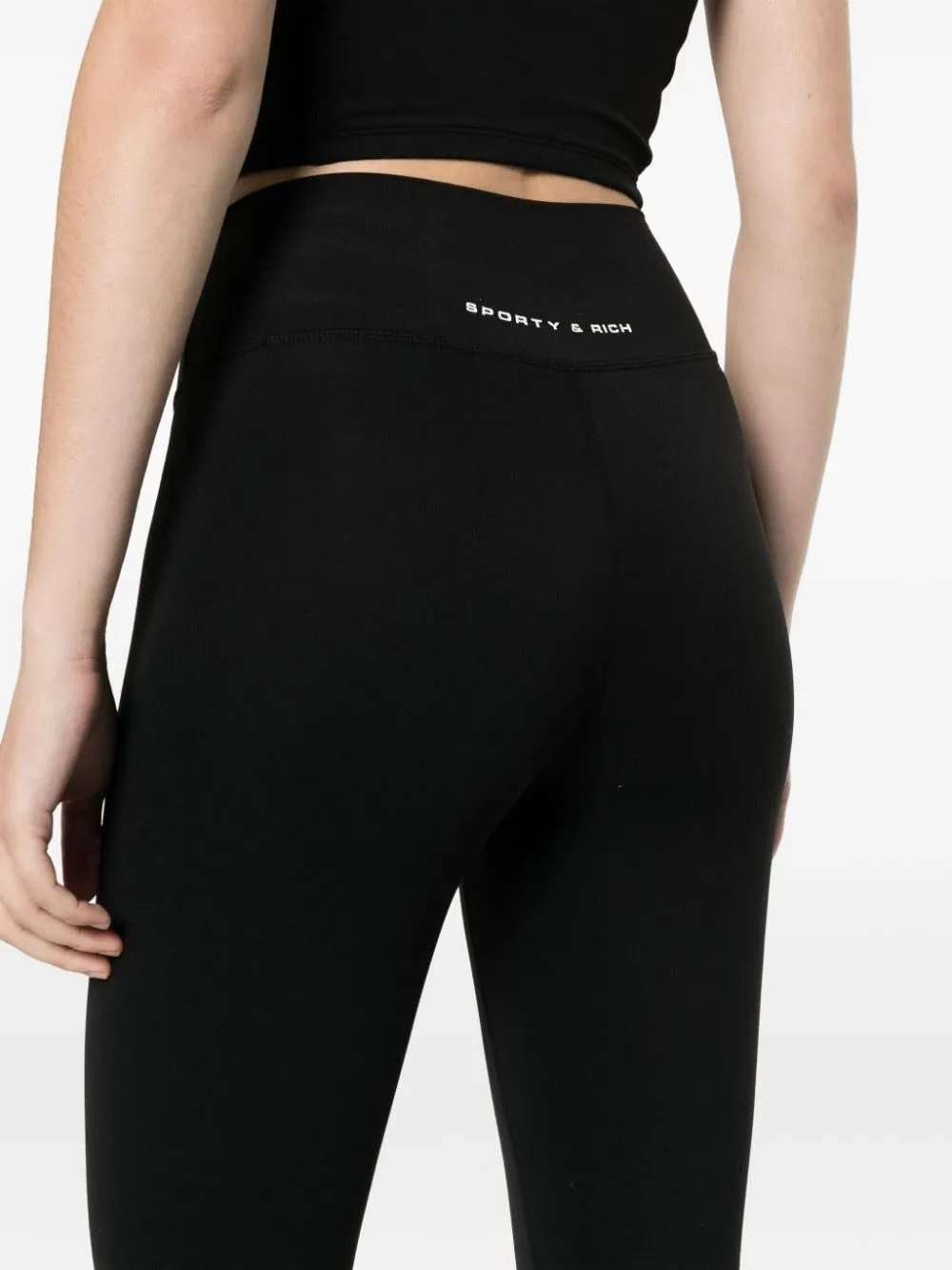 Sporty & Rich SR Bold High Waist Legging in Black